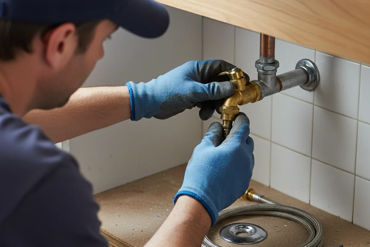 Shutoff valve and fitting work during Well Pump Repair in Littleton